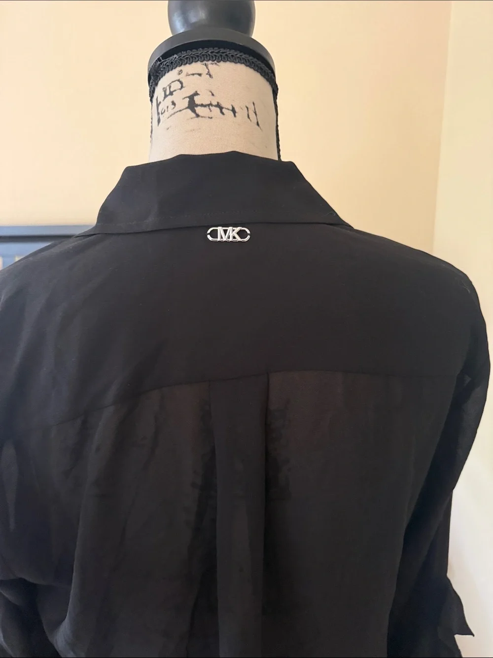 Michael Kors Black Sheer Button-Down Blouse